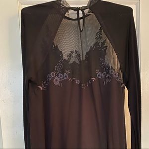 Free People mesh and embroidered tunic